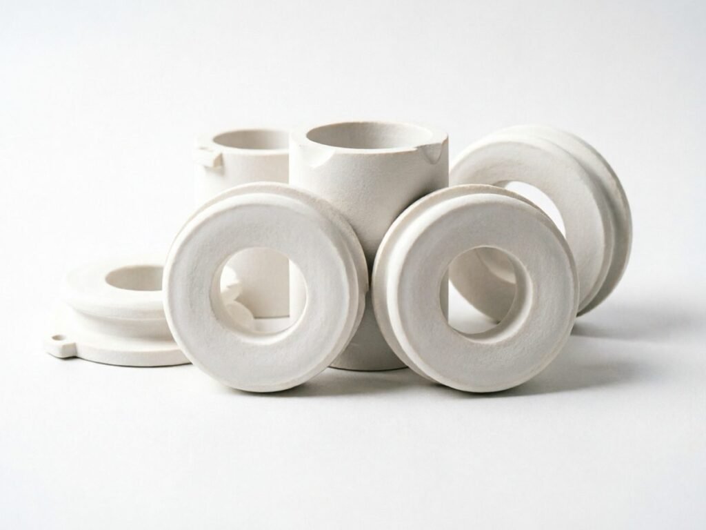 Ceramic insulating bushings after machining