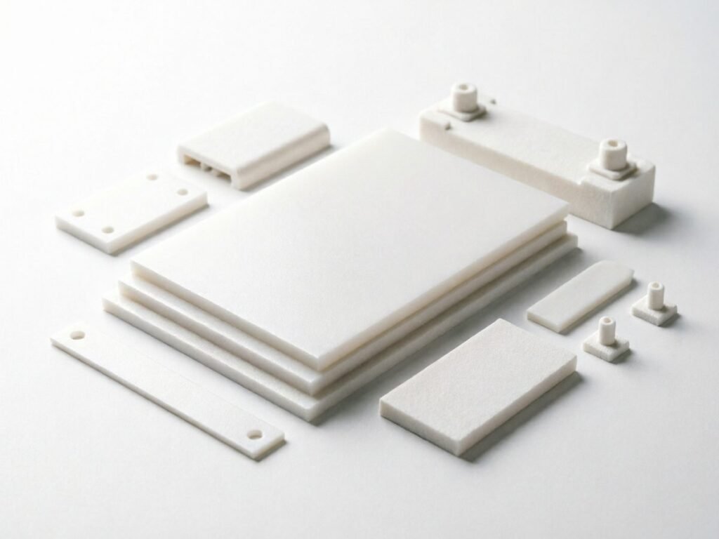 Machined aluminum nitride ceramic plates and components