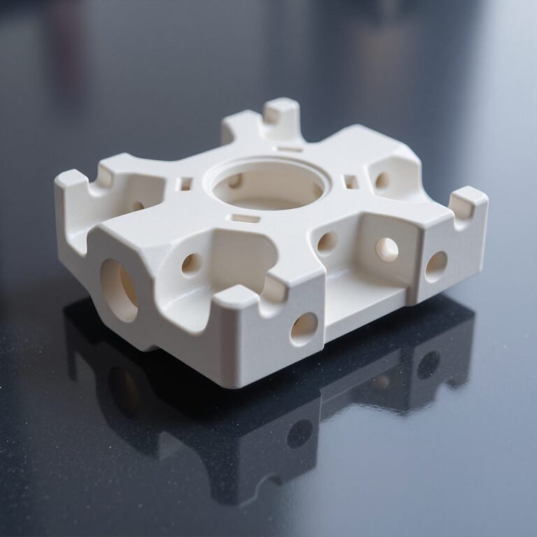 Ceramic parts with stepped profiles and through holes