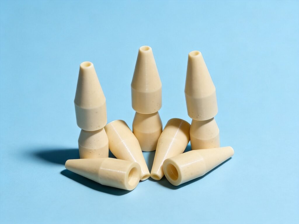 Ceramic nozzles with a tapered profile