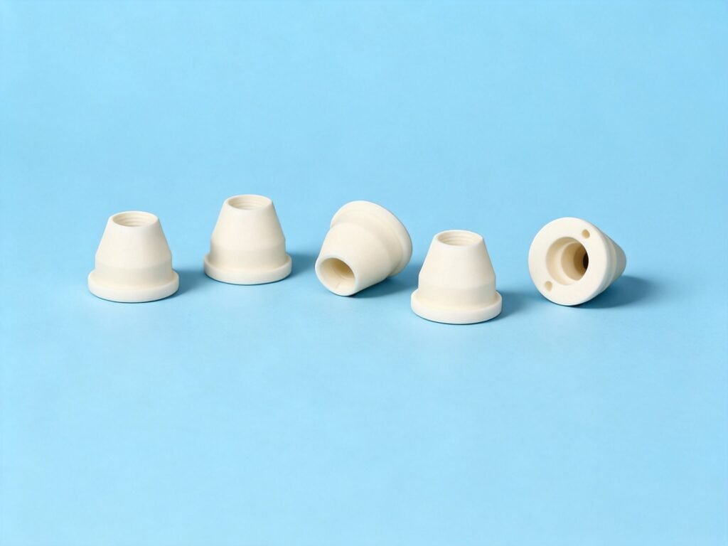 Ceramic nozzle set with flange mounts